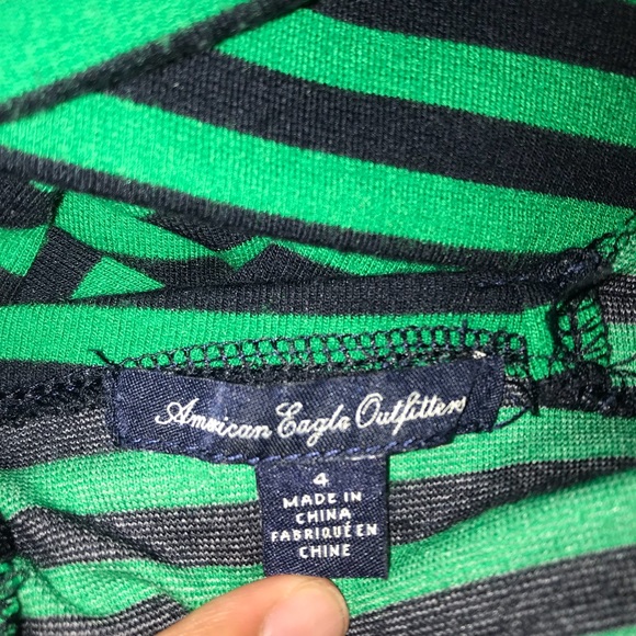 AEO Green Striped Dress - Picture 4 of 4